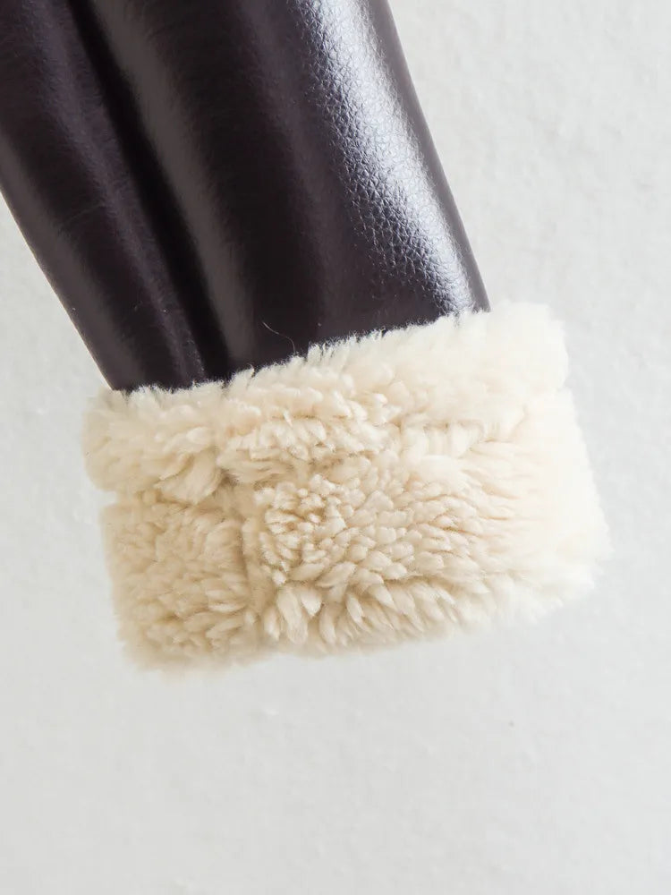 “Try Again” Women’s Vintage High Street Style Lambswool Winter Coat