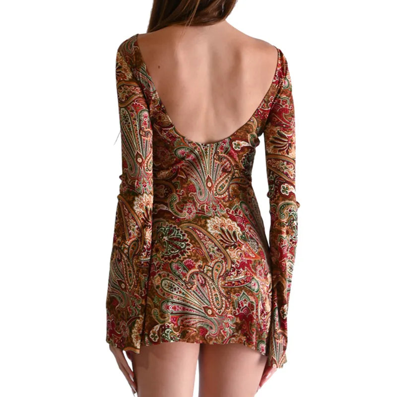 "Black Dalia" Elegant Black Backless Mesh Mini Dress