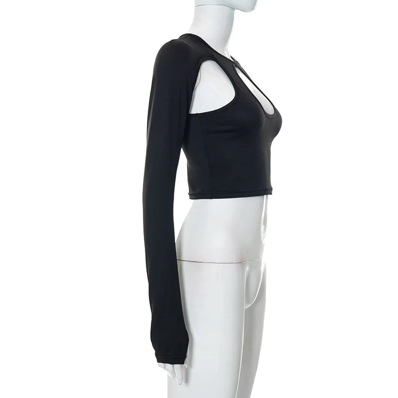 "Call Me Shallow" Y2K Style Long Sleeve Crop Top