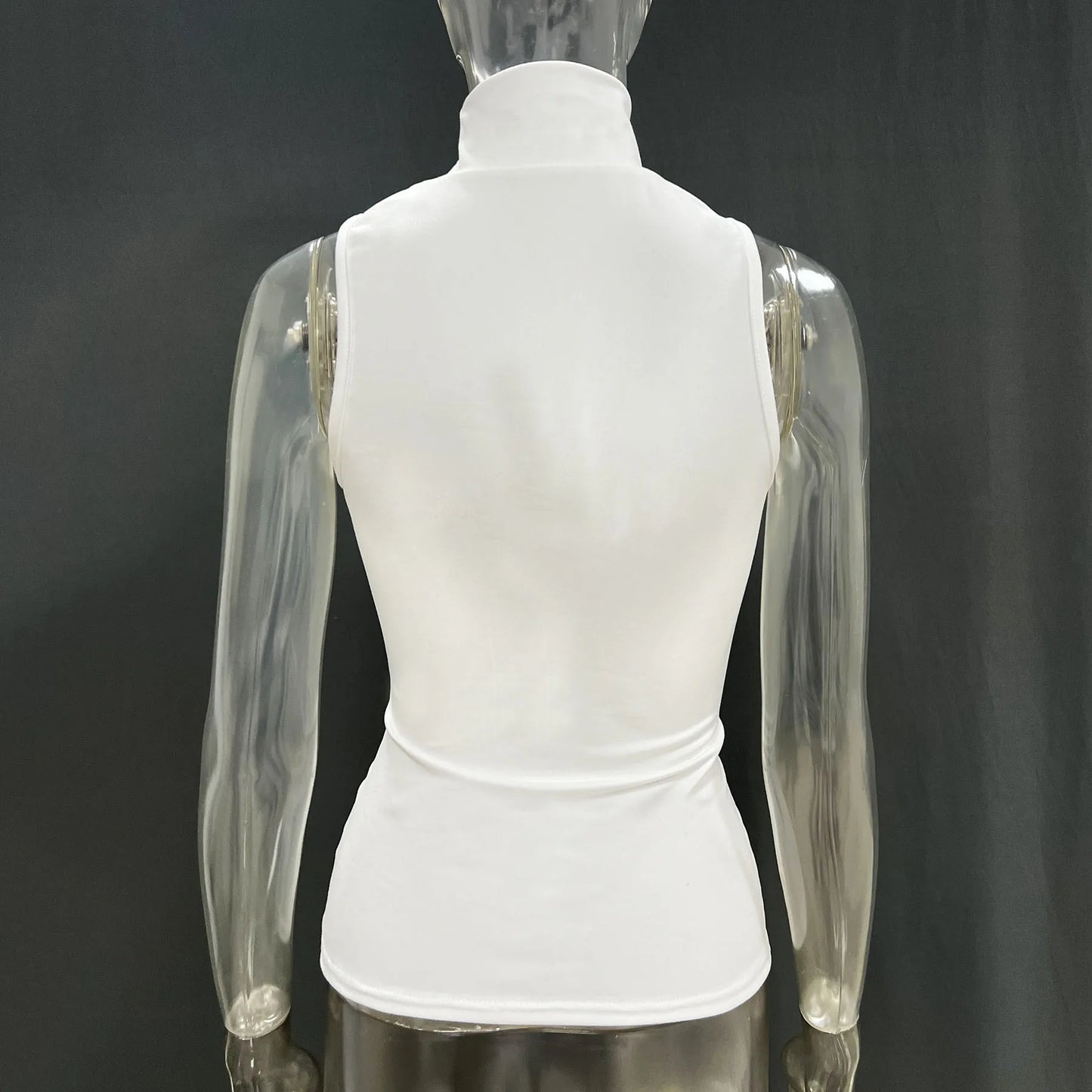 "Mrs. Banks" Women's Elegant Sleeveless Turtleneck Top