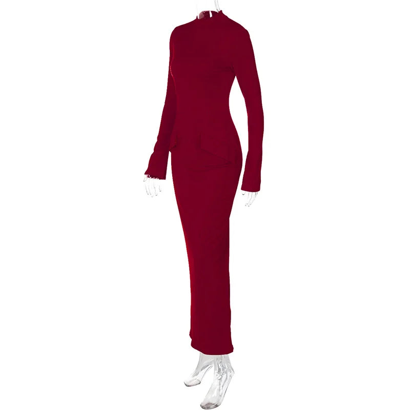 "Willow" Turtleneck Long Sleeve Maxi Dress