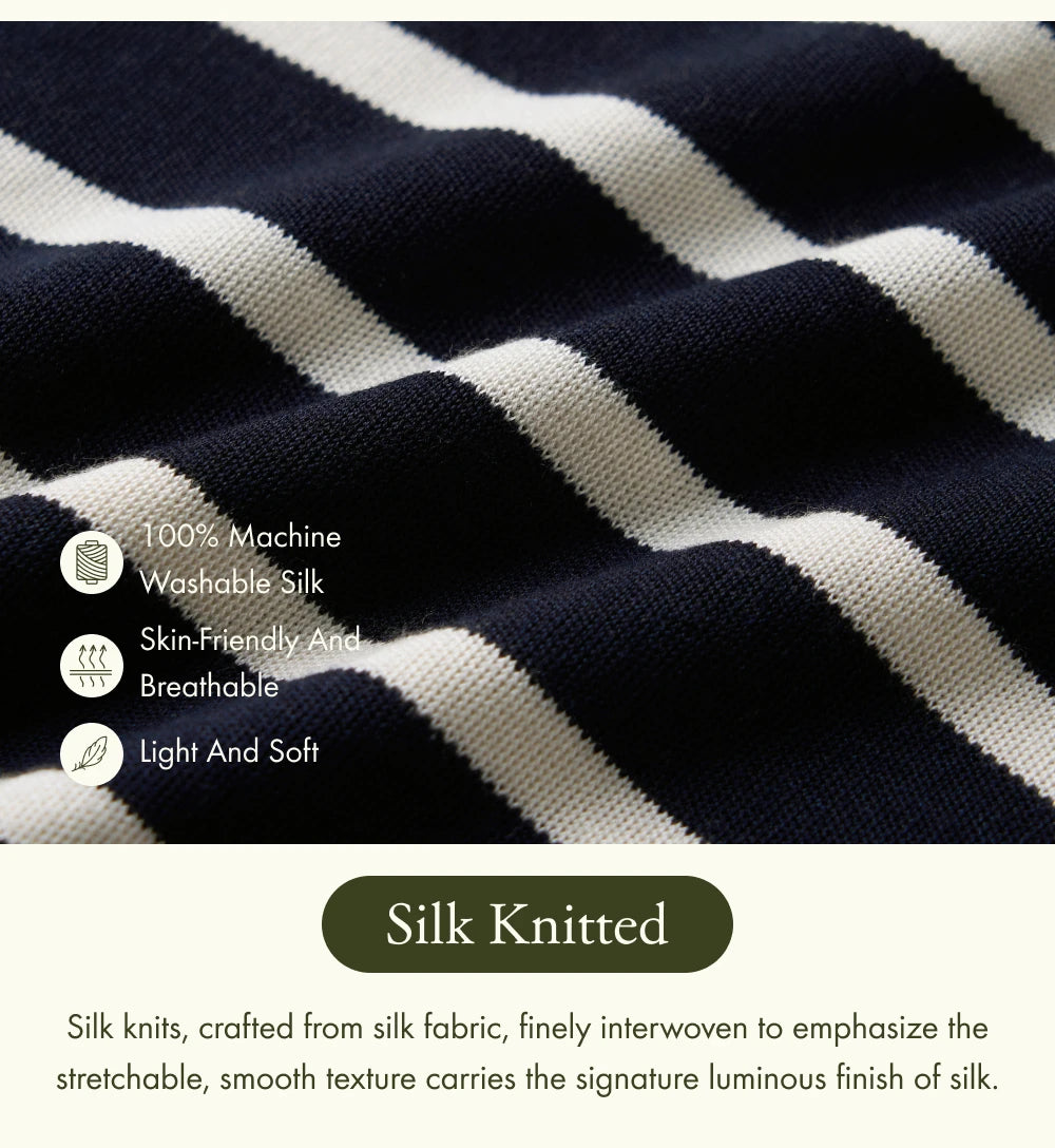 "England" Women's Silk Striped Knitted Crop Top
