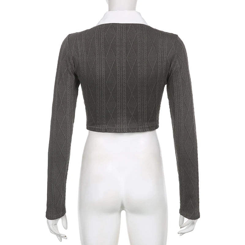 ”New School” Women’s Y2K Style Fake Two Piece Top With Tie