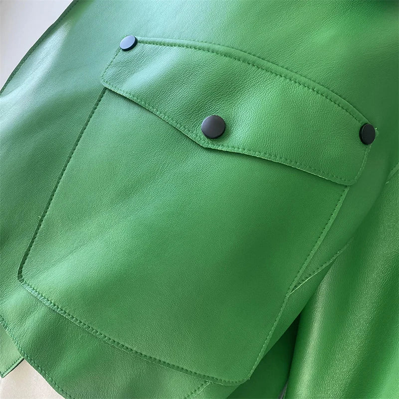 “Diamond” Women’s Sheepskin Designer Leather Jacket