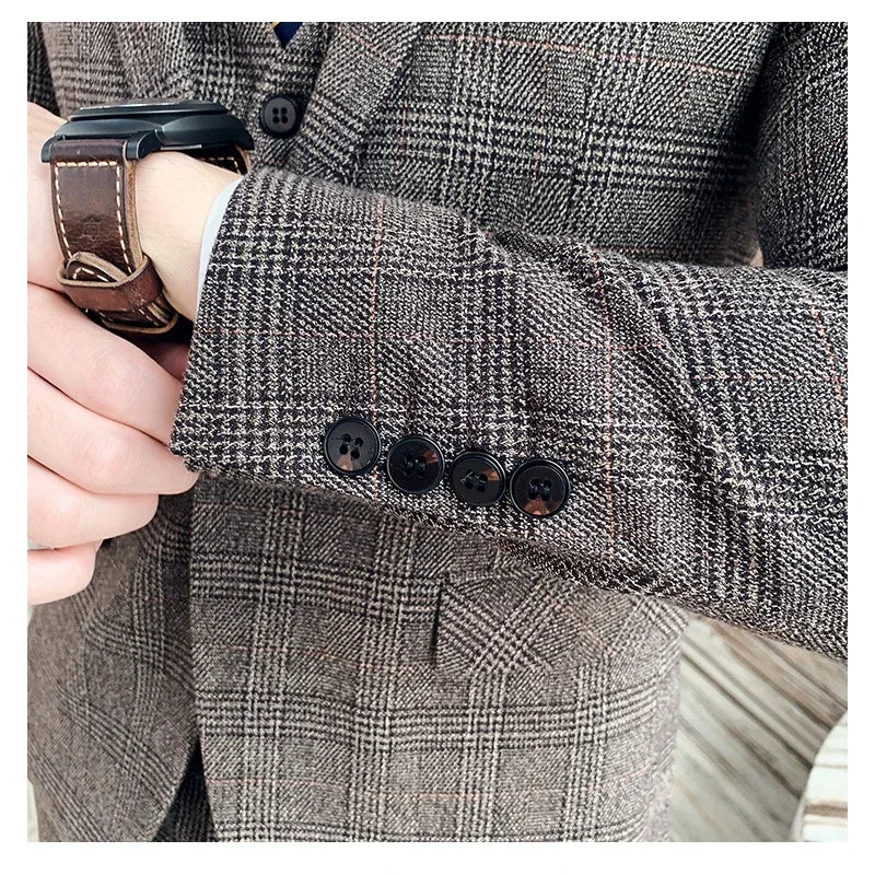 "Callan" Men's Plaid Business Suit