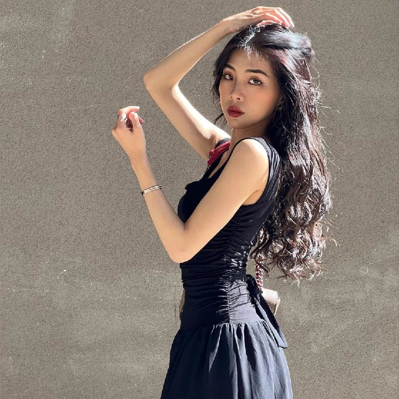 "Coastals" Ruched Bodycon High Waist Maxi Dress
