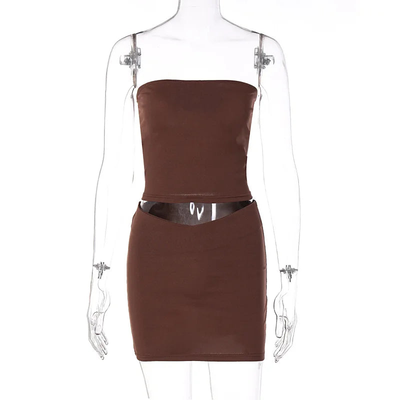 “Focus On Me” Women’s Sexy Y2K Style Two Piece Bodycon Outfit Set