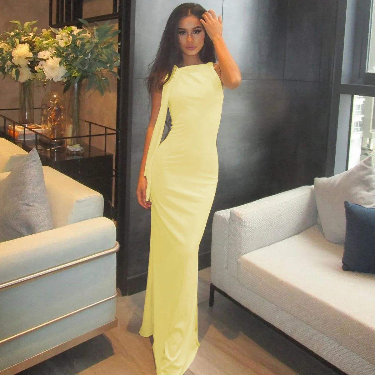 "Summer In Italy" Women's Sleeveless Bodycon Maxi Dres