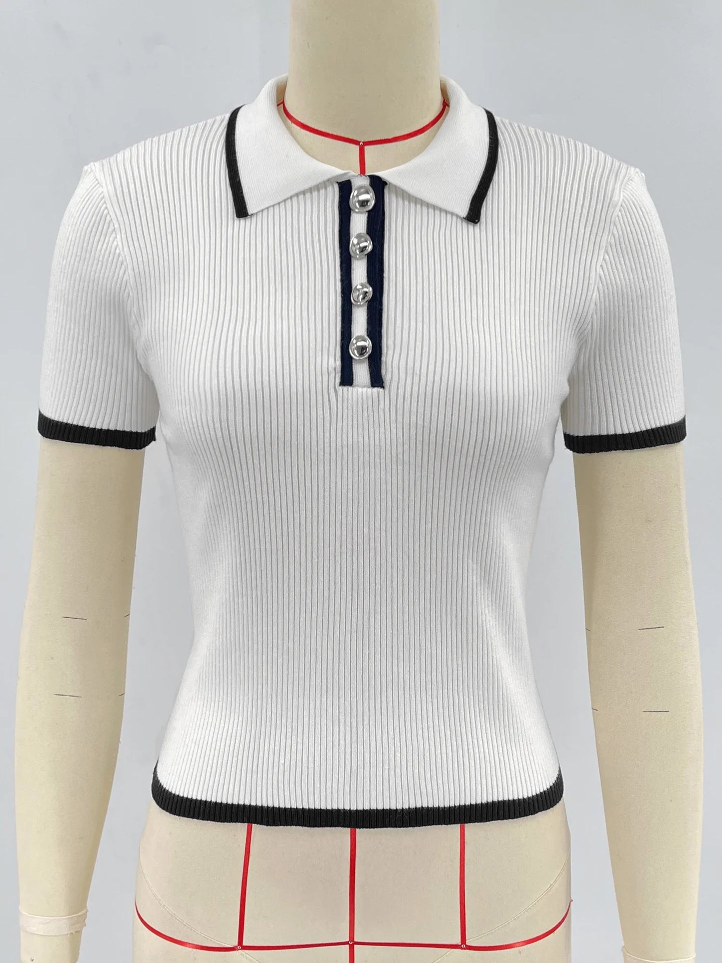 "Breeze" Women's Short Sleeve Knitted Polo Shirt