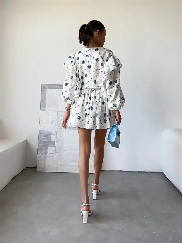 “Binded Lovers” Women’s Casual Long Sleeve 2 Piece Linen Outfit Set