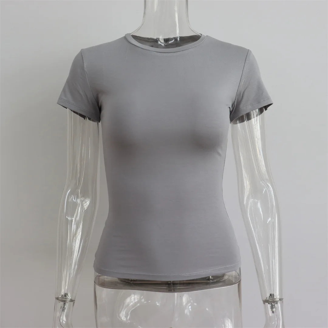 "Lé Tee" Women's Short Sleeve Casual Crop Top