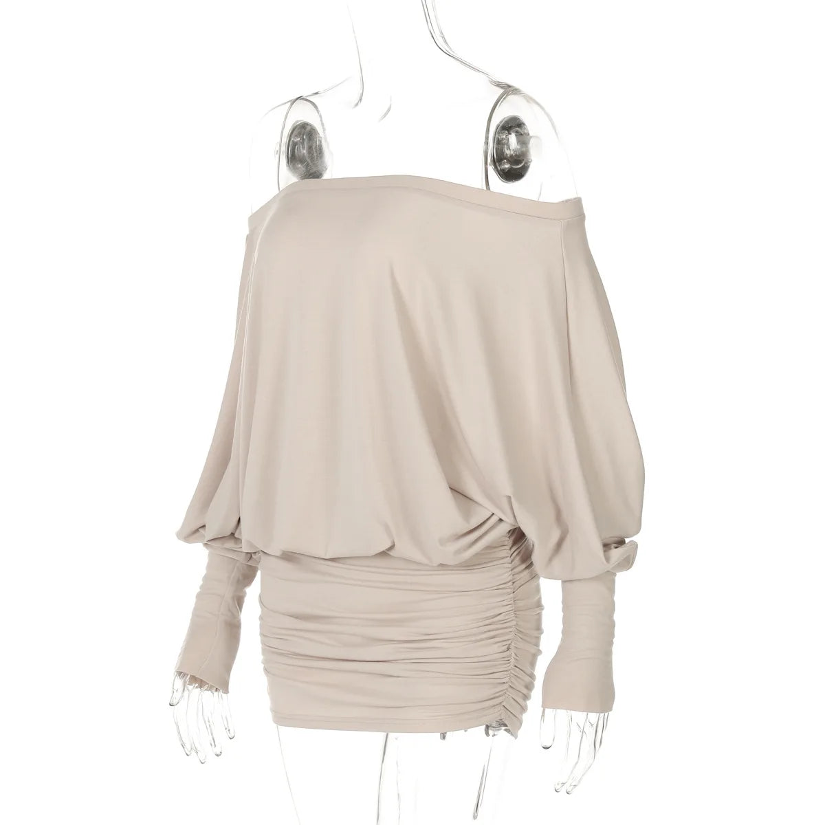 "Sunsets" Women's Off Shoulder See-Through Bodycon Mini Dress