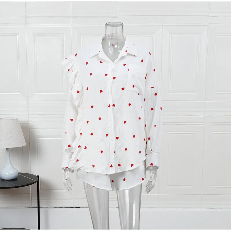 “Binded Lovers” Women’s Casual Long Sleeve 2 Piece Linen Outfit Set