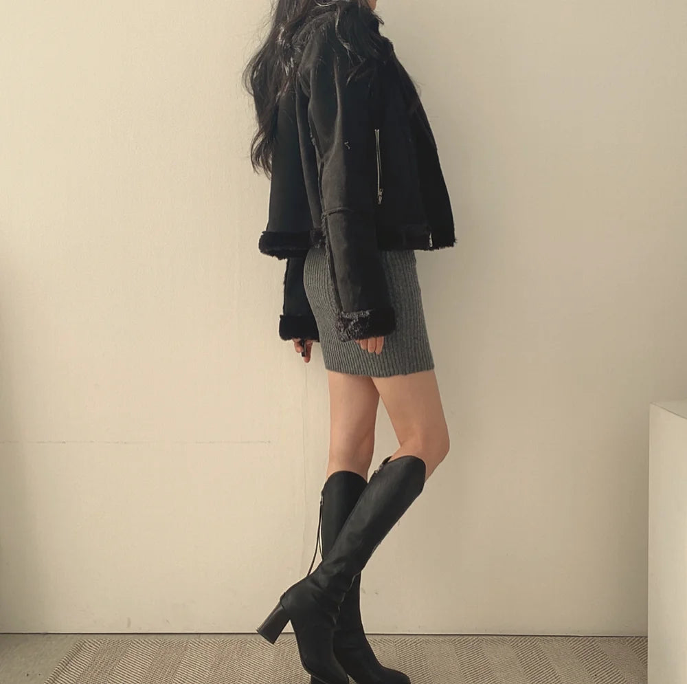 “Not So Innocent” Women’s Long Sleeve Knitted  Sweater Dress