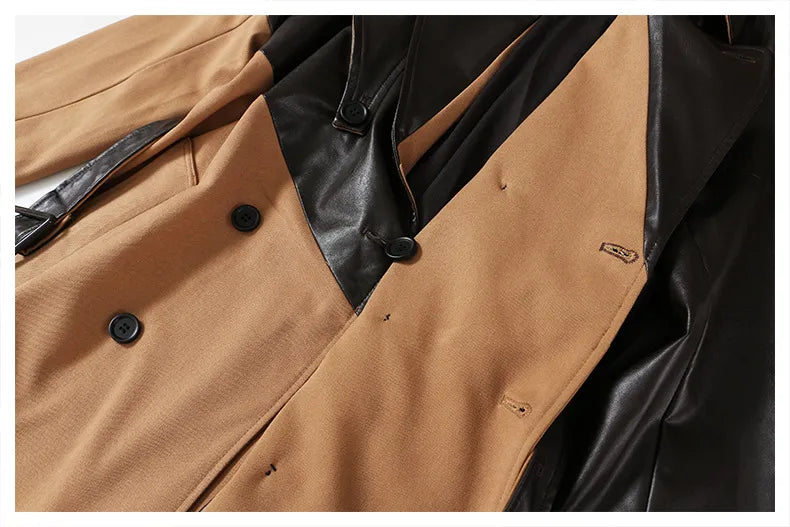 ”Volaire” Women’s Italian Leather Trench Coat