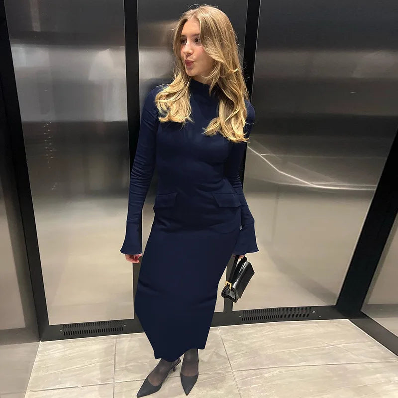"Willow" Turtleneck Long Sleeve Maxi Dress