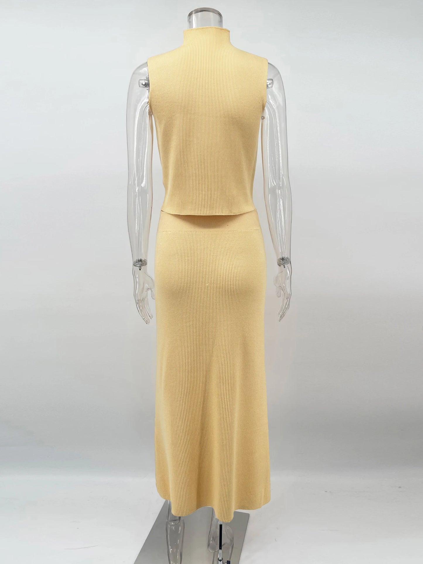 "Tuu LaRose" Women's Elegant Knitted Two-piece Maxi Skirt Set