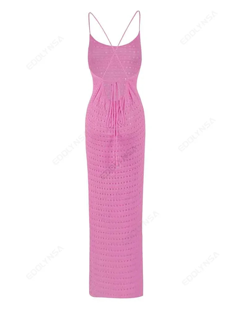"June" Knitted Backless Bodycon Maxi Dress