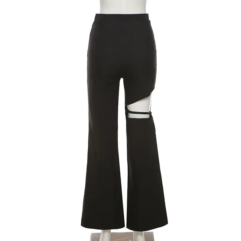 "Bing Bong" High Street Style High-Waist Flare Pants