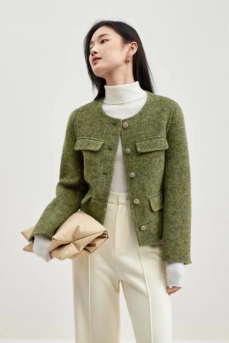 “Lady” Women’s Double Faced Wool Cropped Jacket