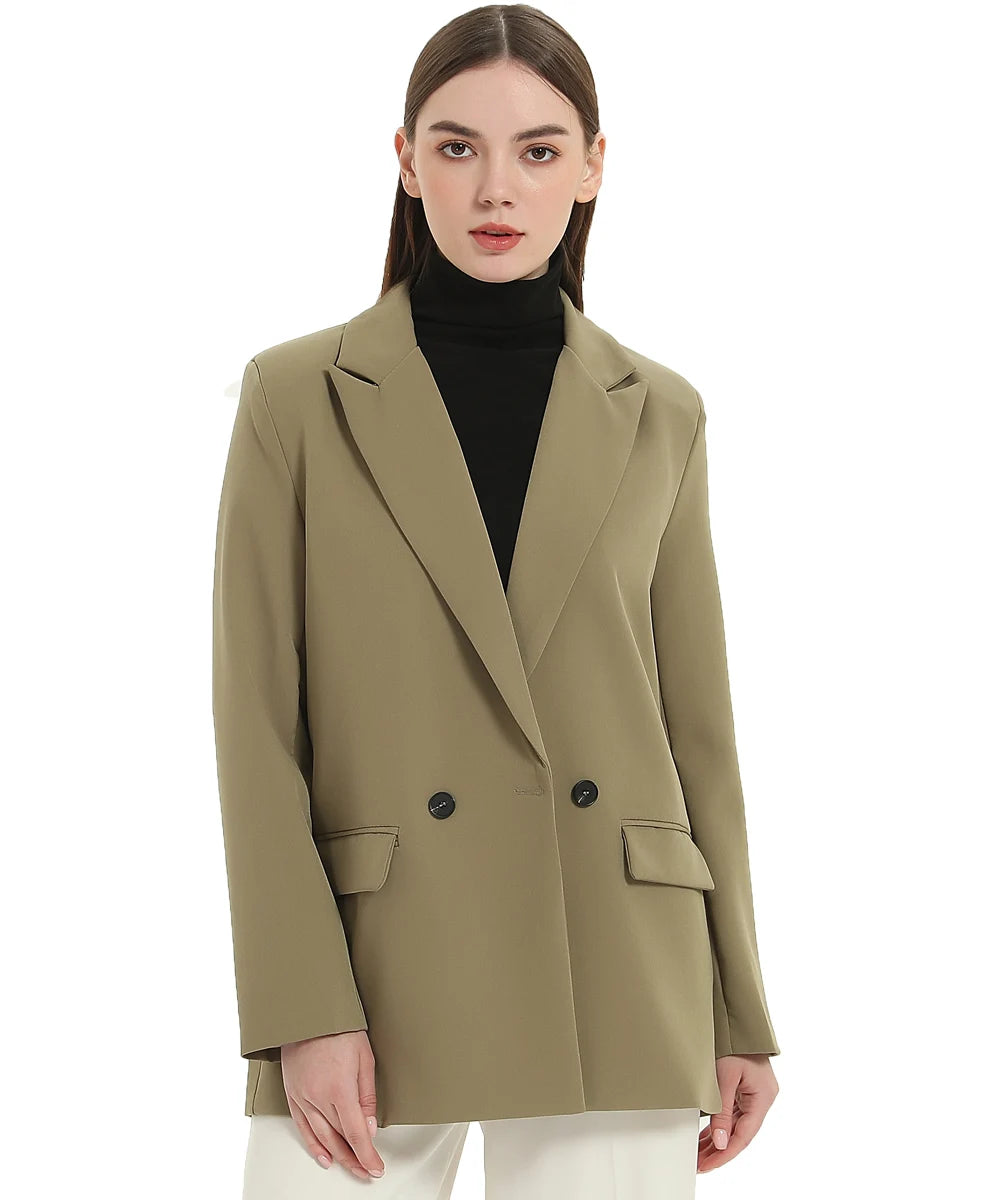 “I’m So Sly” Women’s Solid Double-Breasted Blazer