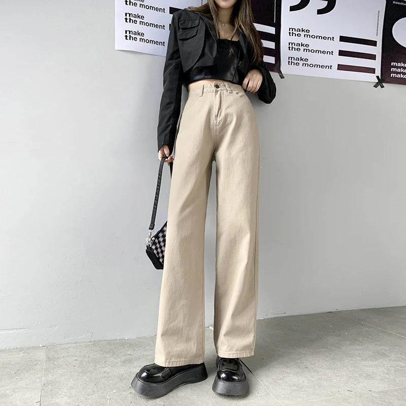 “Vintage Elations” Women’s Vintage Y2K Style Wide Leg Jeans