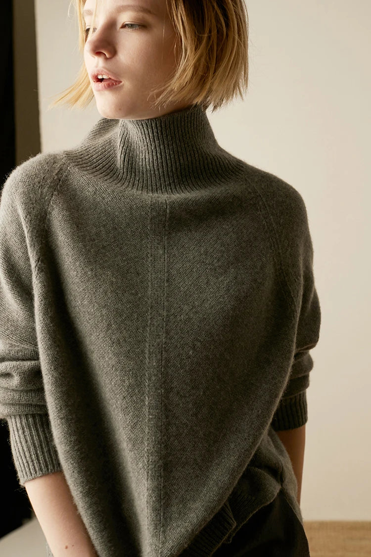 “Autumn” Women’s Paragraph Knitted Designer Cashmere Sweater