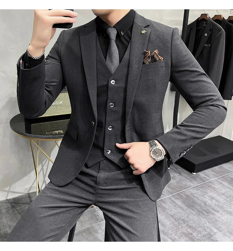 “Charon” Men’s Slim Fit 3 Piece Business Suit