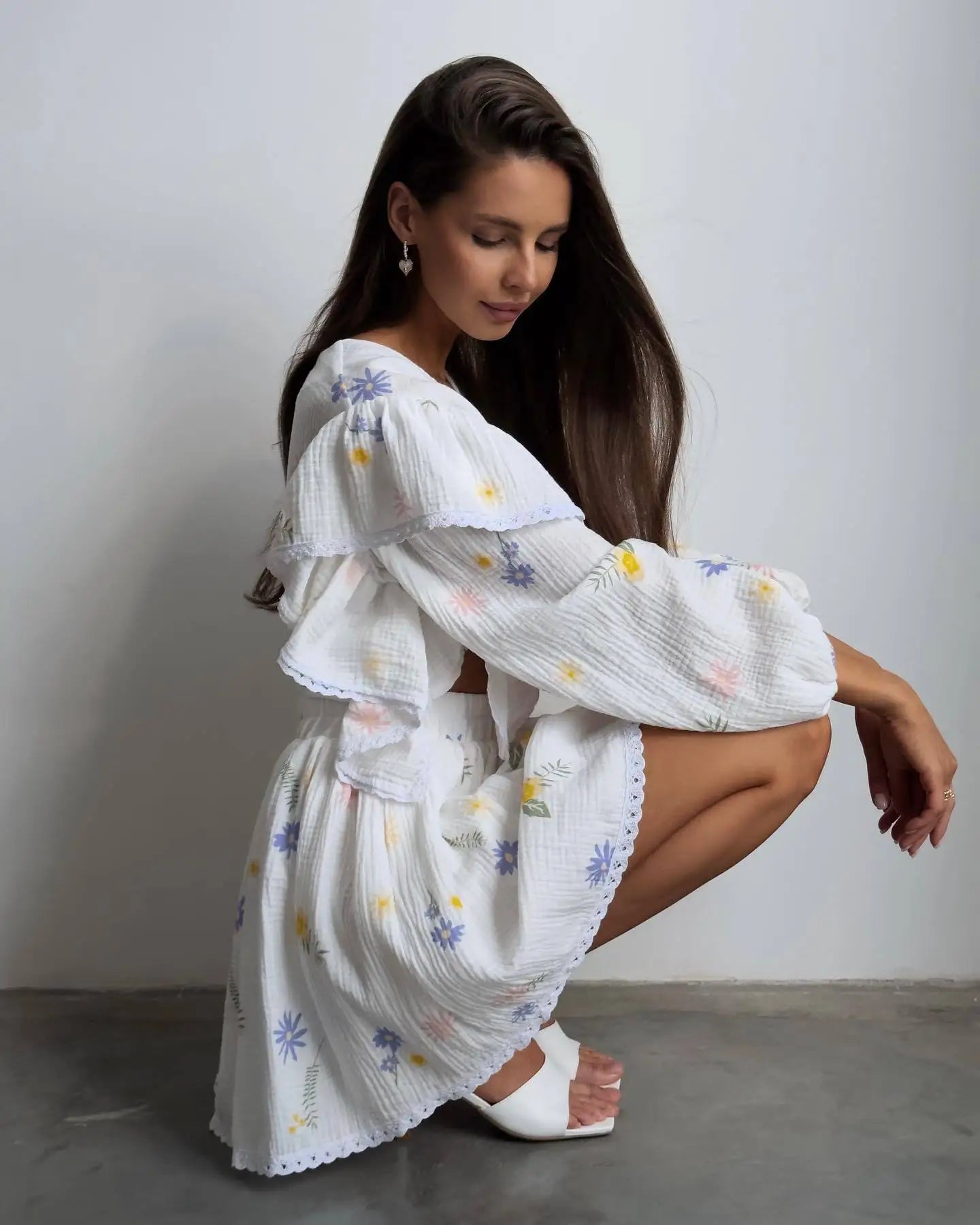 “Binded Lovers” Women’s Casual Long Sleeve 2 Piece Linen Outfit Set