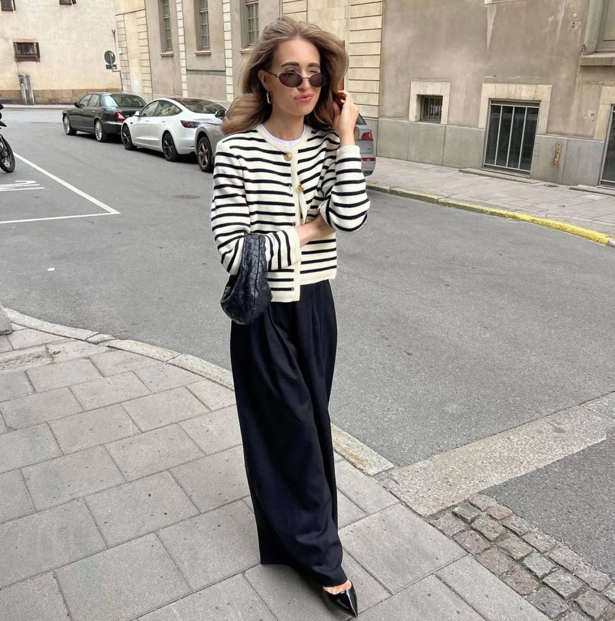 "Flossy" Women's Striped Knitted 2 Piece Outfit Set