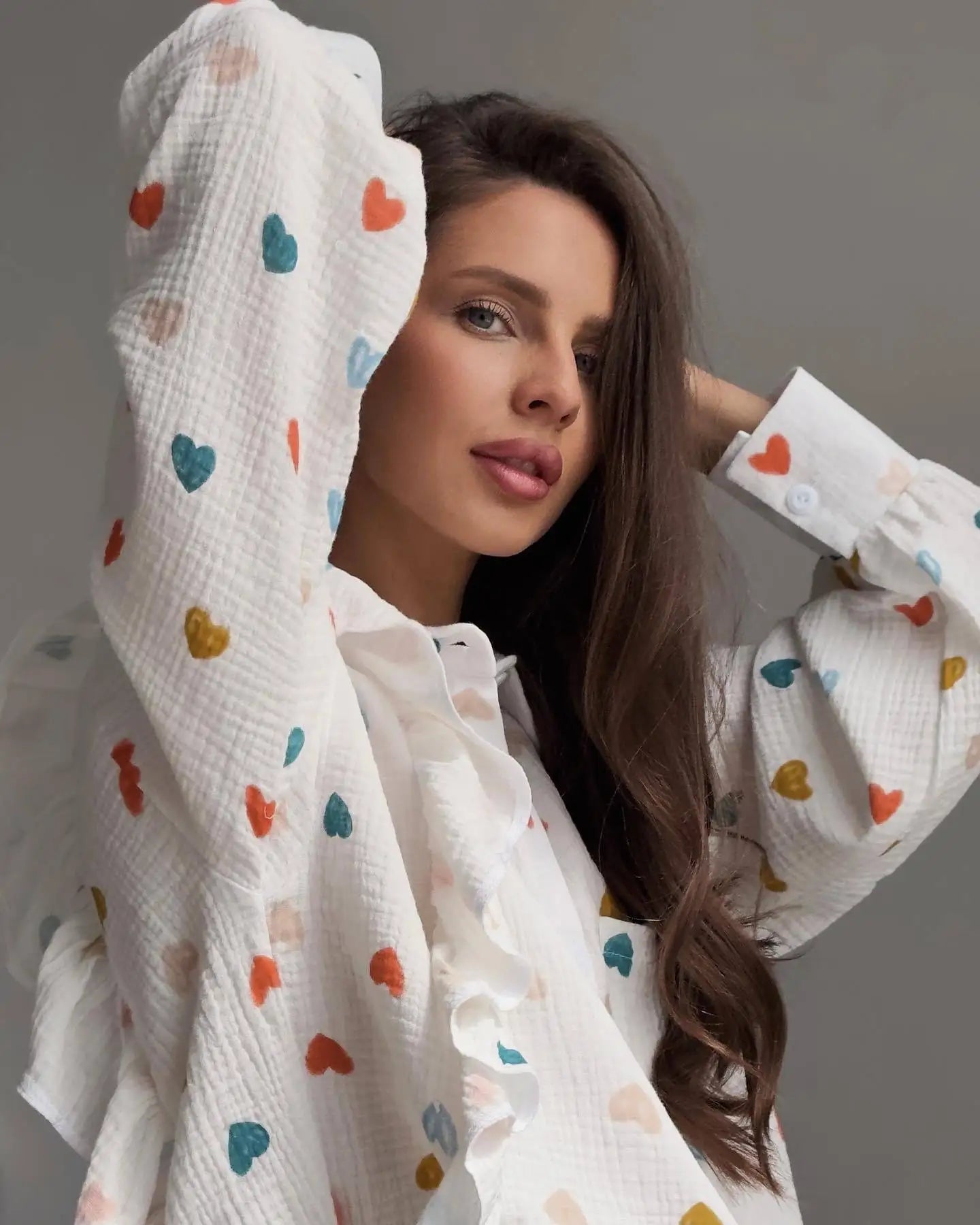 “Binded Lovers” Women’s Casual Long Sleeve 2 Piece Linen Outfit Set