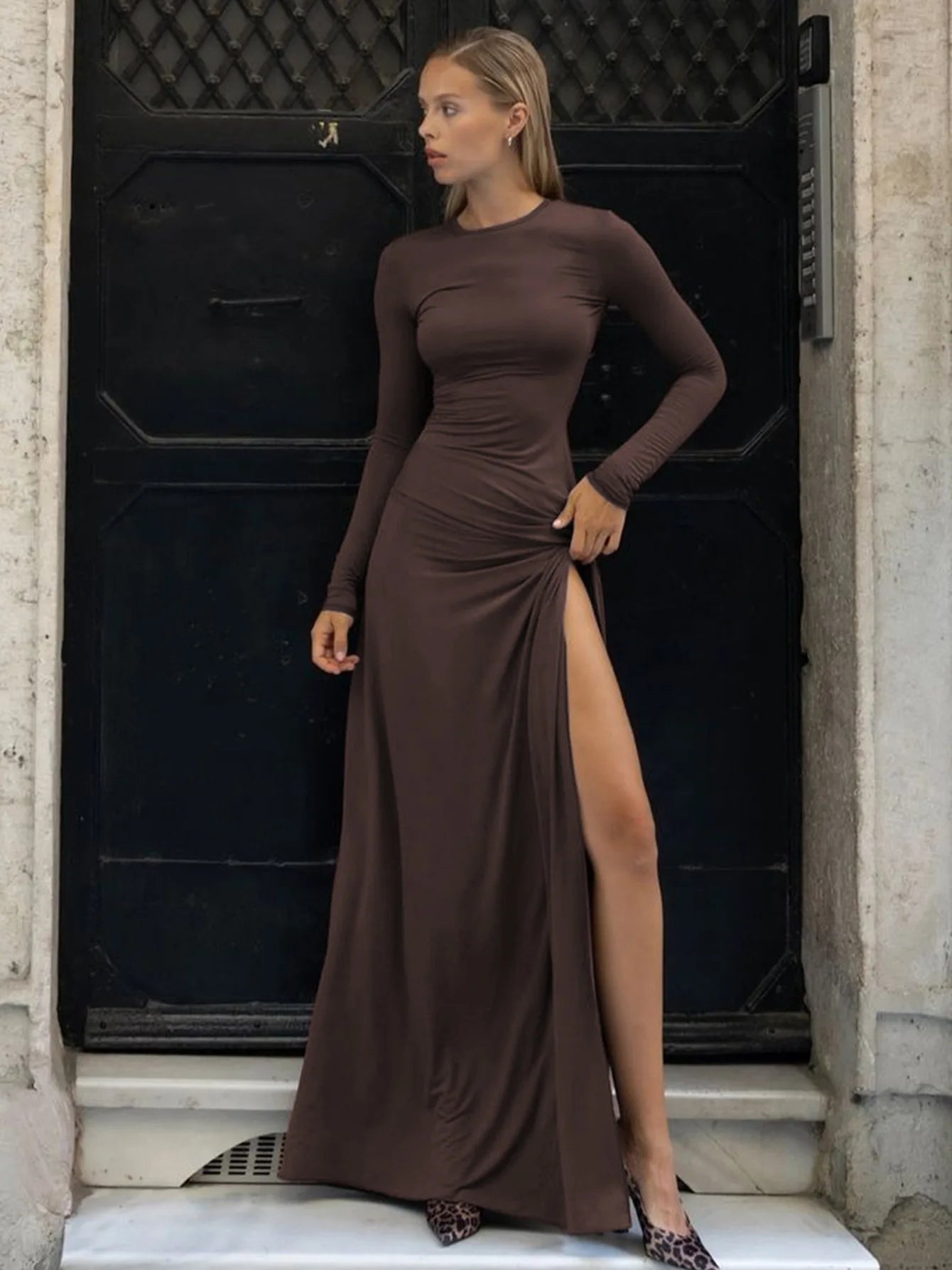 "Dorna" Women's Elegant Long Sleeve Maxi Dress