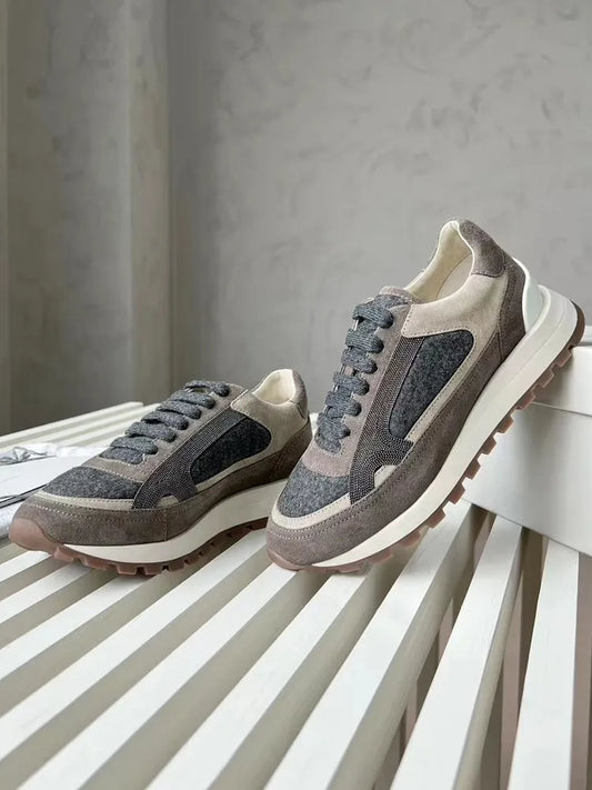 “Elisia” Women’s Italian Catskin Stitch Sneakers
