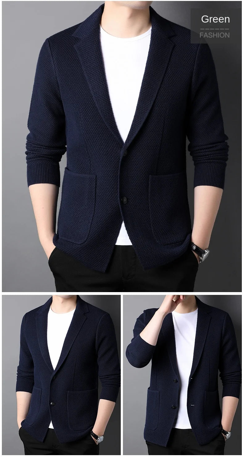 “Sophisticated”  Men’s Designer Knitted Slim Fit Cardigan