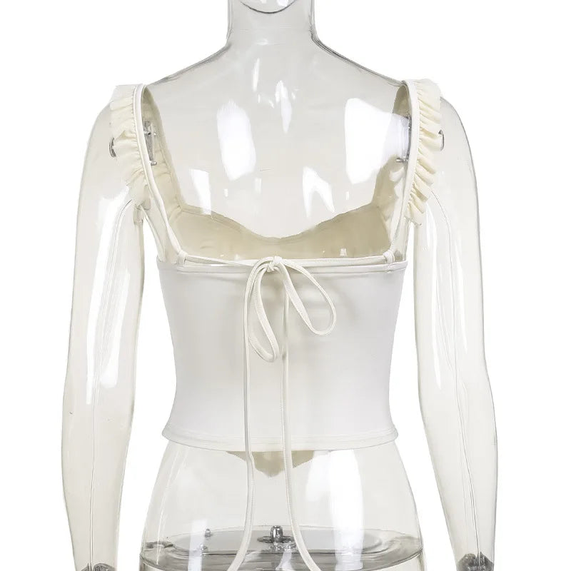 "Conquest" Women's Y2K Style Low Cut Backless Outfit Set