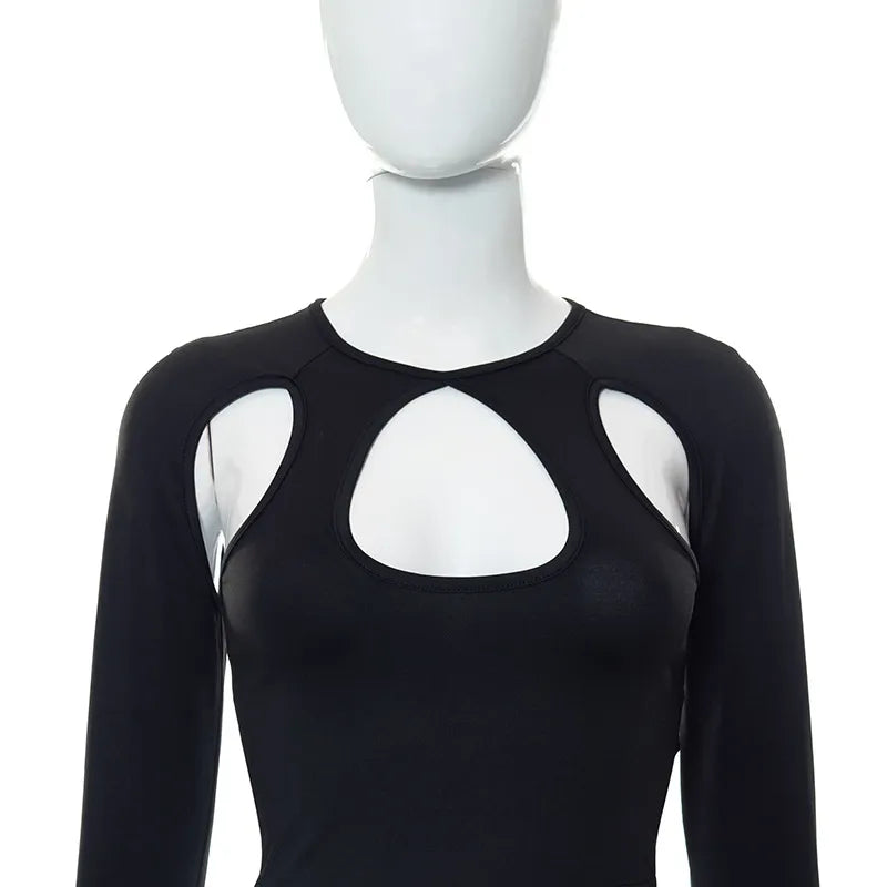 "Call Me Shallow" Y2K Style Long Sleeve Crop Top