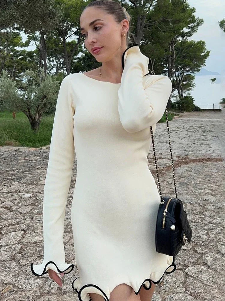 "Decadent" Elegant Knitted Mini Dress