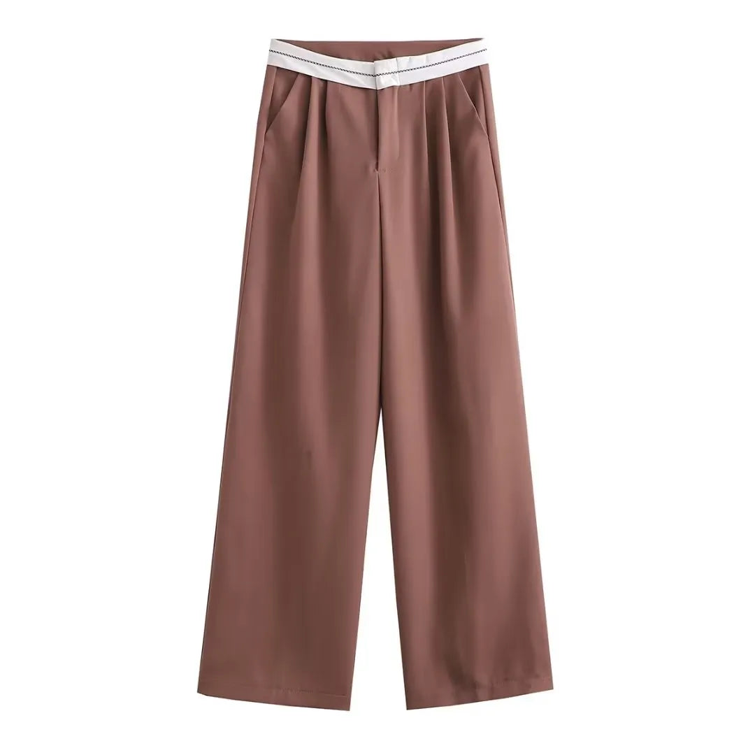 “Italiana” Women’s Business Casual Vintage High Waist Designer Pants