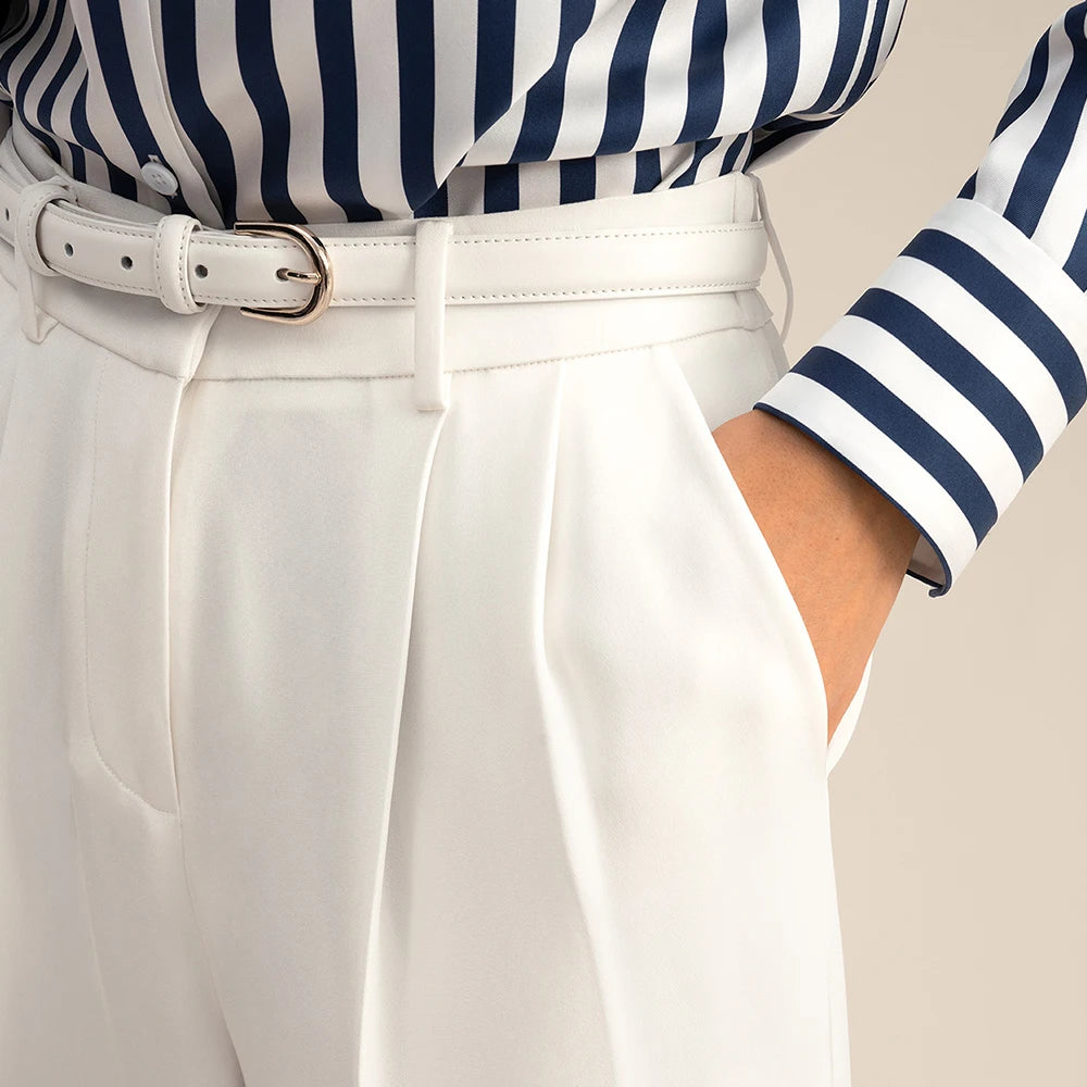 “Lily” Women’s Wide Leg Designer Silk Pants