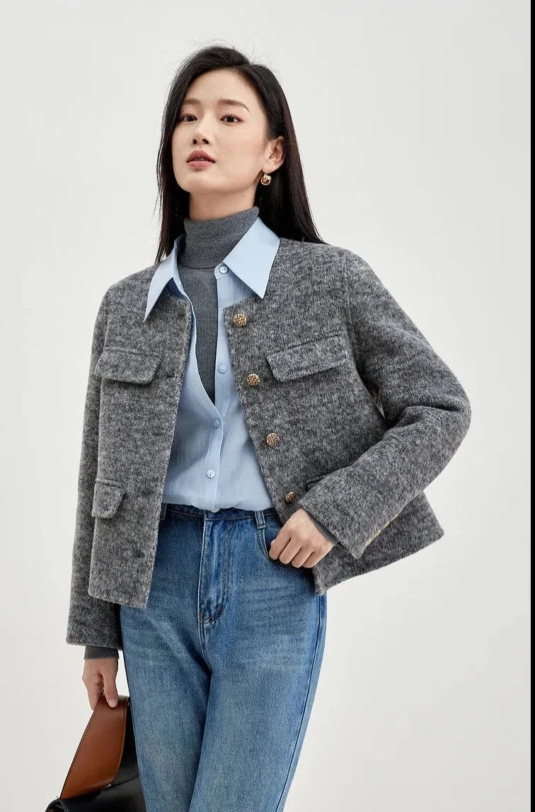 “Lady” Women’s Double Faced Wool Cropped Jacket