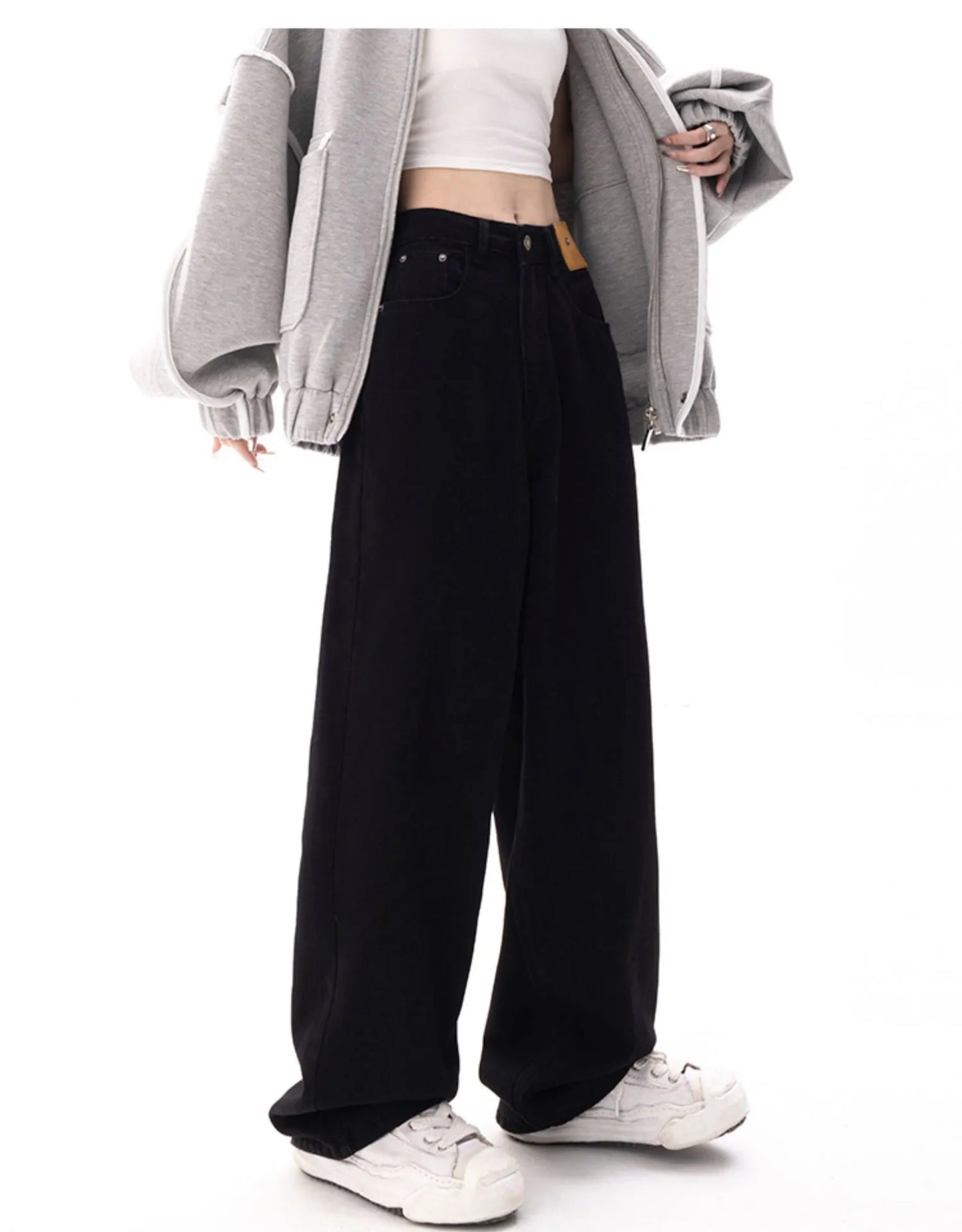 “The Z” Women’s Baggy Y2K Style High Waist Wide Leg Denim Pants
