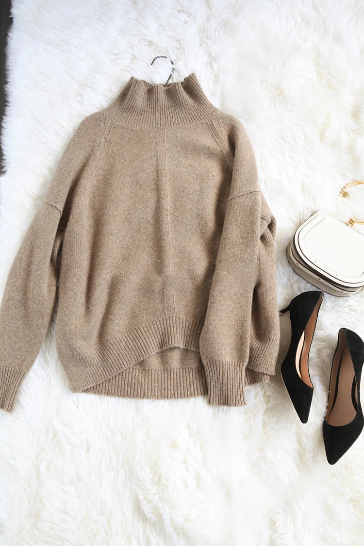 “Autumn” Women’s Paragraph Knitted Designer Cashmere Sweater