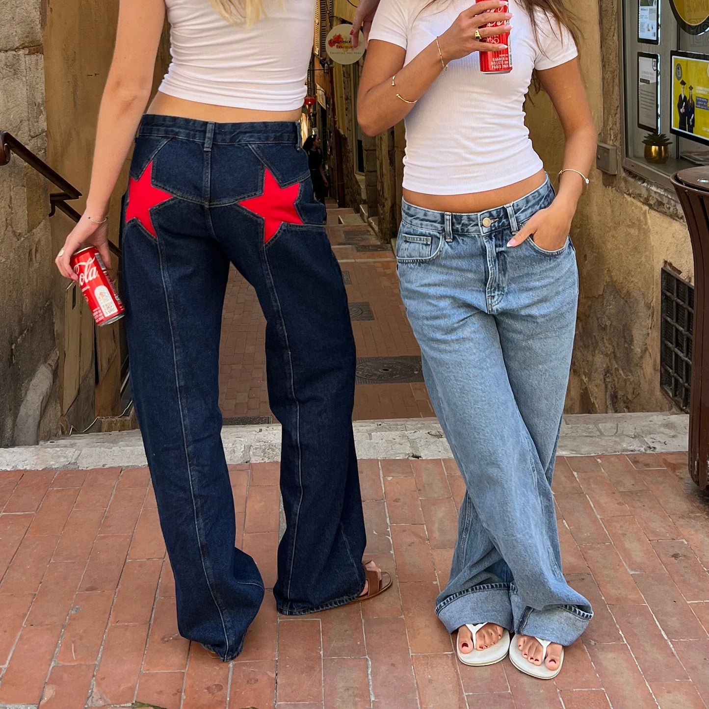 "Party Like A Rockstar" Women's Vintage Y2K Style Low Waist Jeans