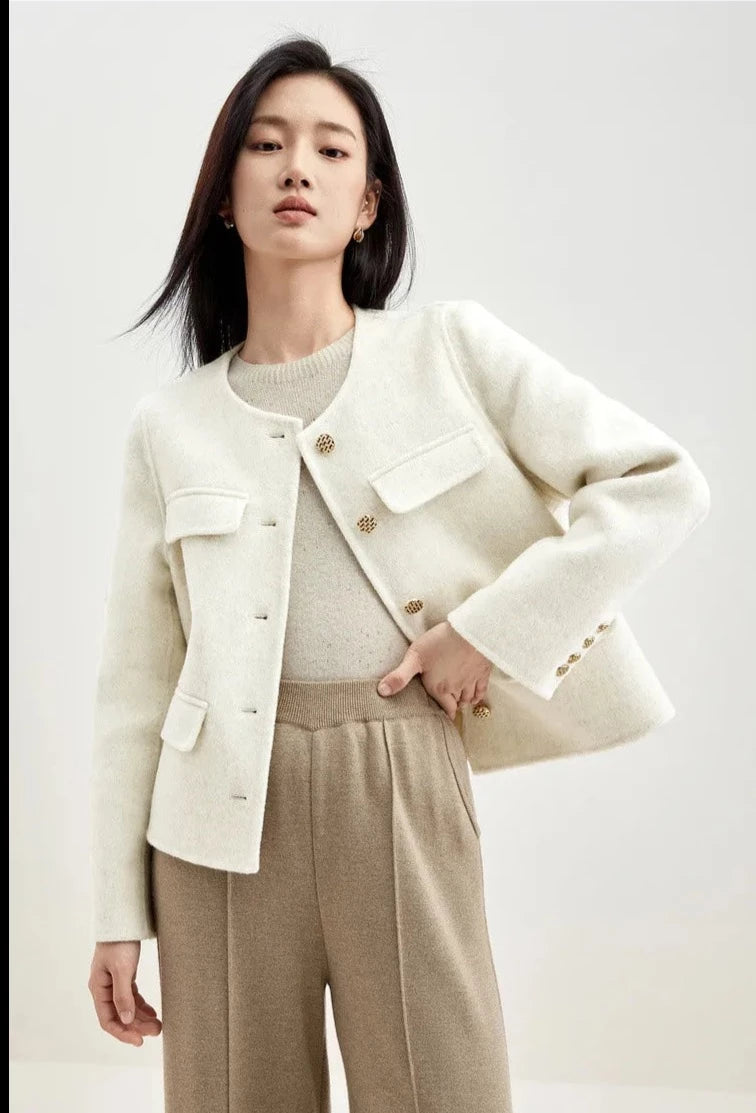 “Lady” Women’s Double Faced Wool Cropped Jacket