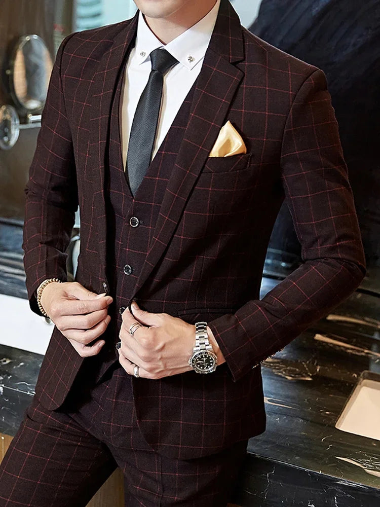 "Wellington" Men's Classic 3 Piece Business Suit