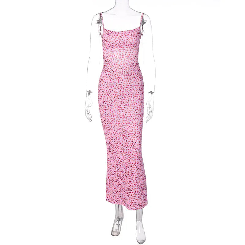 “Daffodil” Women’s Sexy Floral Backless Maxi Sundress