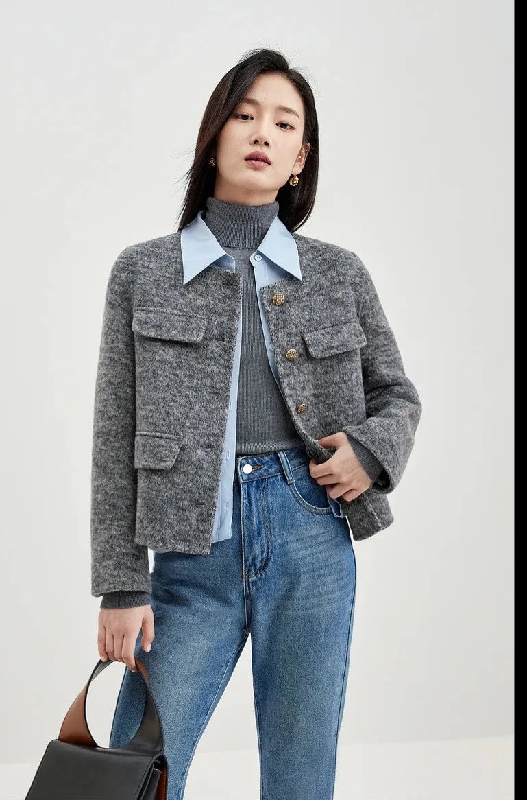 “Lady” Women’s Double Faced Wool Cropped Jacket