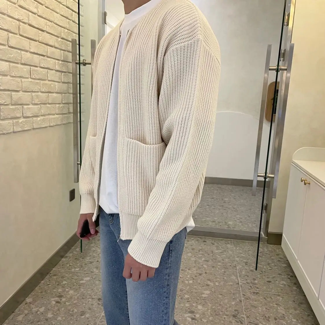 “Fall Antics” Men’s Knitted Oversized Designer Long Sleeve Sweater