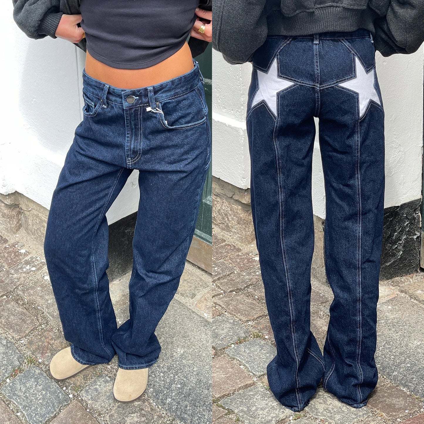 "Party Like A Rockstar" Women's Vintage Y2K Style Low Waist Jeans