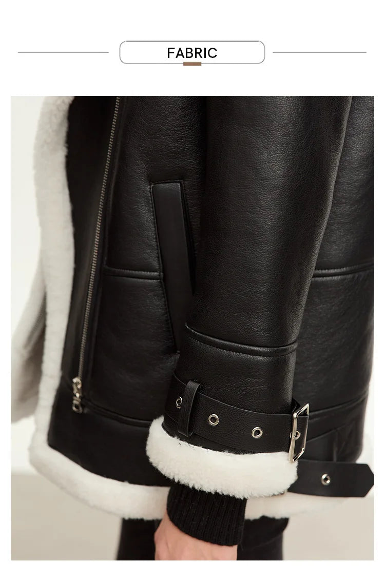 “Amy” Women’s Vintage Oversized Lambswool Fur Coat